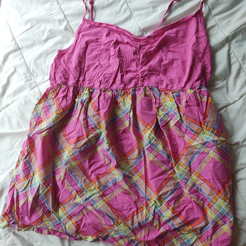 Cacique size 26/28 pink plaid nightie